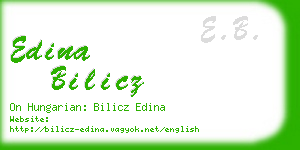 edina bilicz business card